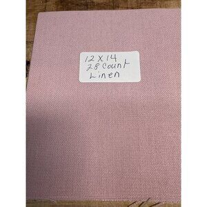28 Count Linen Fabric 12x14 Inches Pink